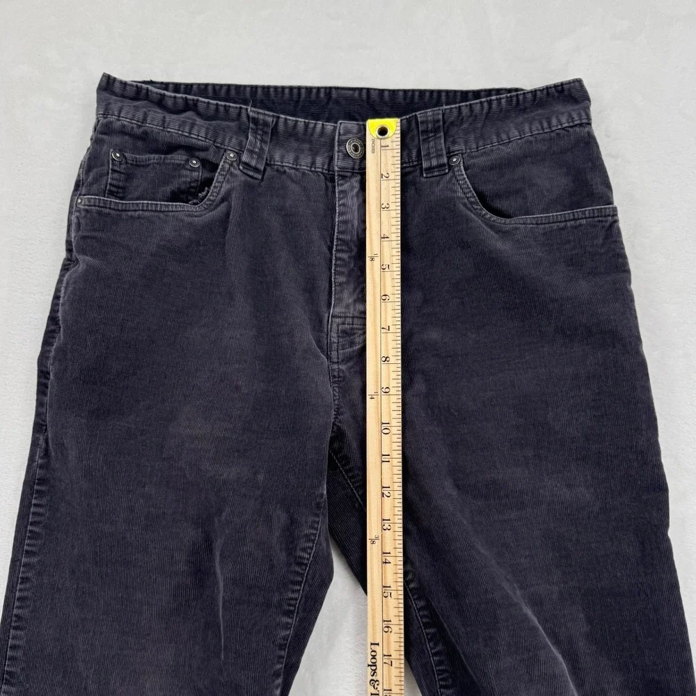 prAna Corduroy Pants Mens 34x32 Grey Excellent Straight Leg Stretch Outdoor